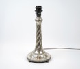 Bordslampa, silver, otydliga stämplar, troligen Kristianstad, 1920-tal.