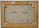 Helge Lundström, ''Gård i åker'', olja på duk, signerad, daterad 1986.