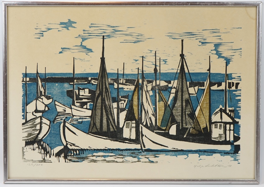 Helge Lundström, litografi nr 126/300, signerad, daterad 1967.