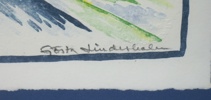 Gösta Linderholm, litografi nr 58/325, signerad.