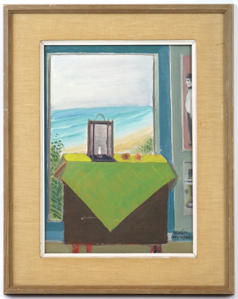 Walter Holmström, ''Ute och inne'', olja på duk, signerad.