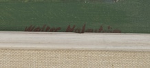 Walter Holmström, ''Hadrianus' bibliotek, Athen'',  olja på pannå, signerad.