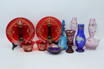 Glas, bemålat och slipat, ett parti, 1900-tal.