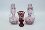 Glas, bemålat och slipat, ett parti, 1900-tal.