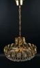 Ljuskrona, fem ljuspunkter, mässing/glas, 1900-tal.