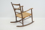 Gungstol, "Isabella", bonad björk, snörad sits, Gemla, 1930/40-tal.