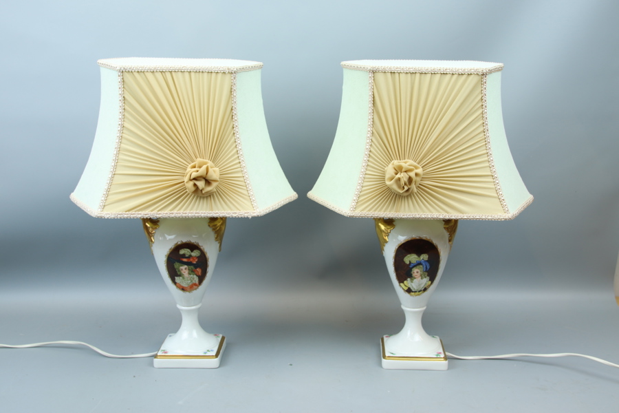 Bordslampor, porslin, ett par, Rosenthal.