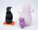 Figuriner, 2 st, keramik, Penguin Books, Royal Doulton, England och Barbapapa, At & Kodannsha.