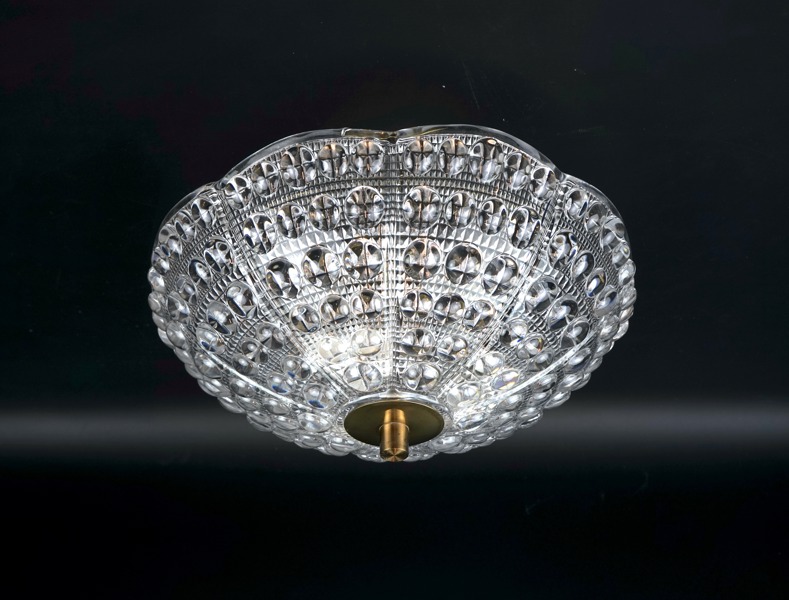 Carl Fagerlund, takplafond, glas/mässing, Orrefors.