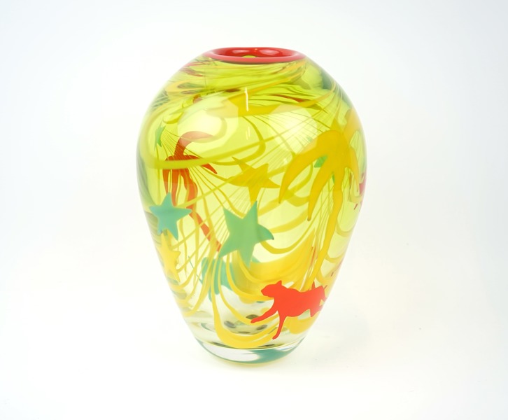 Cattis Åselius-Lidbeck, vas, glas, ''Unikat, Fauve Collection'', Johansfors, signerad.