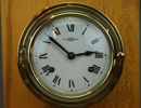 Barometer och klocka, mässing/trä, Wempe Chronometerwerke, Hamburg.