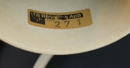 Taklampa, metall, TS Belysning, Danmark, 1960-tal.
