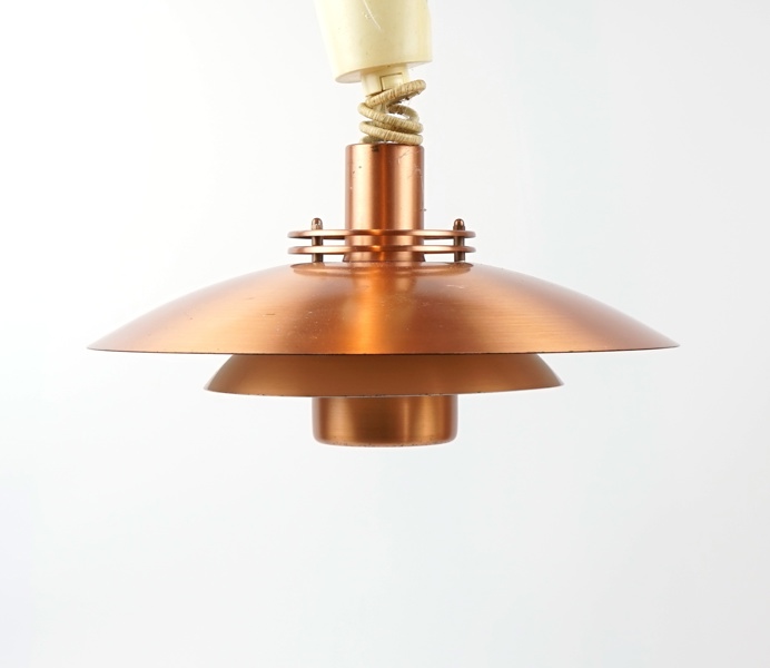 Taklampa, koppar, Form-Light, Danmark, 1970-tal.