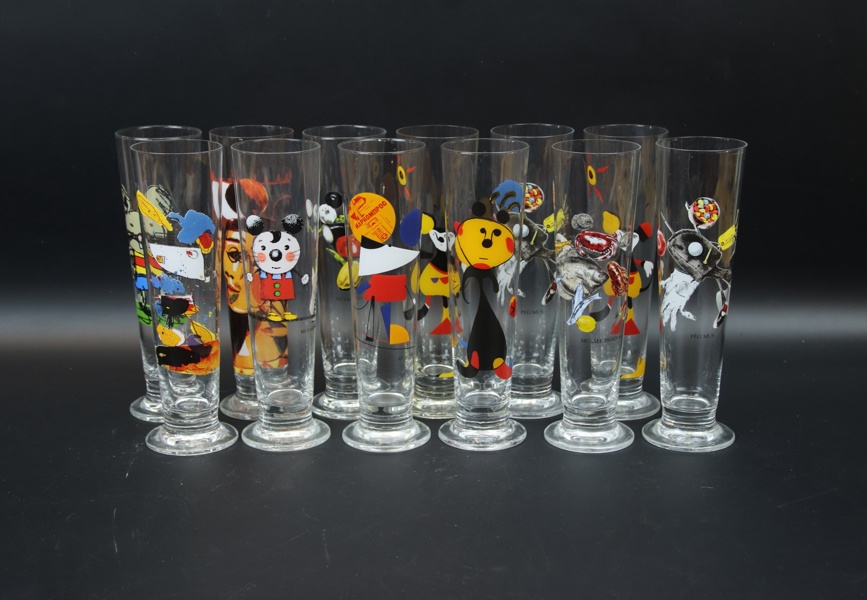 Lasse Åberg, glas, 12 st.