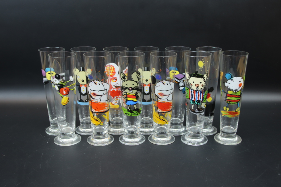 Lasse Åberg, glas, 12 st.