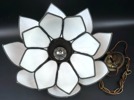 Taklampa, metall/glas, tiffany-stil, Miranda AB.