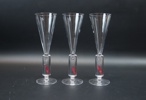 Bertil Vallien, champagneglas, 3 st, "Millenium", Kosta Boda, signerade.