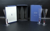 Bertil Vallien, champagneglas, 3 st, "Millenium", Kosta Boda, signerade.