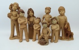 Lee Bortin, figuriner, 8 st, keramik, Chicago, signerade.