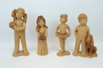 Lee Bortin, figuriner, 8 st, keramik, Chicago, signerade.