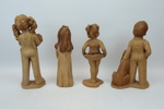 Lee Bortin, figuriner, 8 st, keramik, Chicago, signerade.