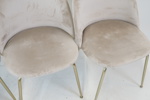 Matgrupp, 5 delar, stenskiva/gulmetall/textil, Mio.