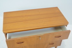 Byrå, 3 lådor, teak, 1900-talets andra hälft.