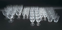 Edvin Ollers, glasservis, 54 delar, pantograferad dekor, ''Elon'', Kosta, 1900-talets första hälft.