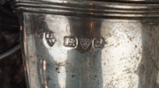 Ljusstakar och ströare, 5 delar, silver.