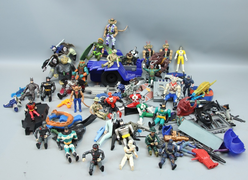 Actionfigurer, ett parti, plast, bl. a Kenner.