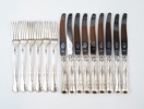 Bestickservisdelar, 15 st, silver, C.G.Hallberg, 1944.