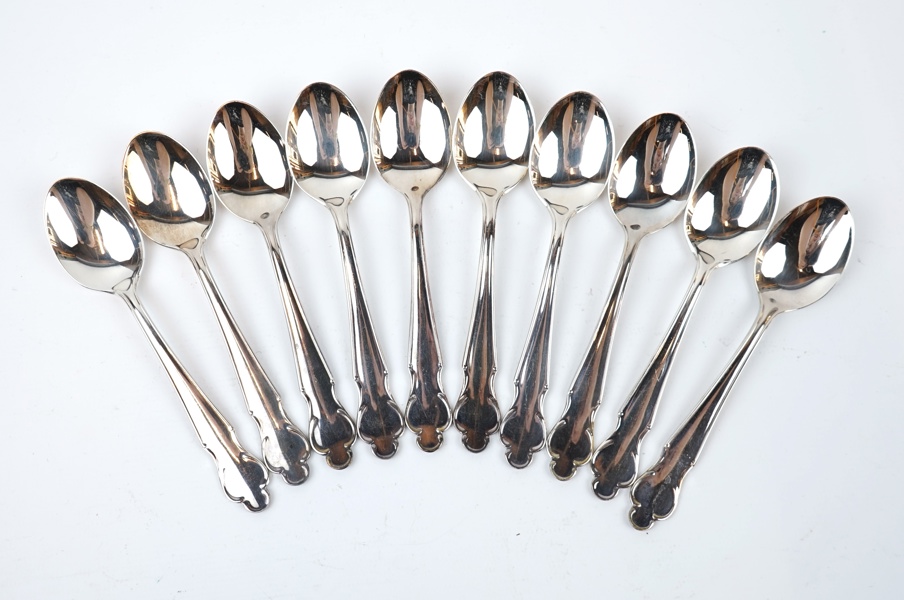 Kaffeskedar, 10 st, silver, ''Disa''.
