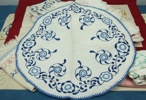 Broderad textil, ett parti, 1900-tal.