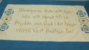 Broderad textil, ett parti, 1900-tal.