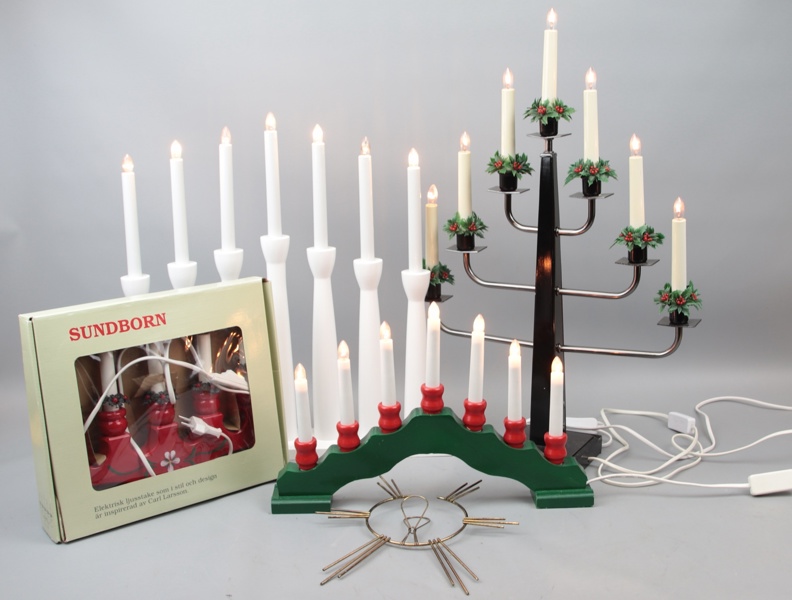 Adventsljusstakar, 5 delar, bl. a Sundborn.