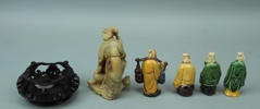 Figuriner, 5 st, keramik och soapstone, Kina, 1900-tal.