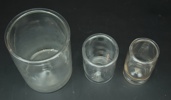 Konservburkar, 3 st, glas, 1800-tal.