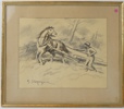 Georg Stoopendaal, blyertsteckning, signerad.