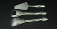Salladsbestick och tårtspade, 3 delar, metall, Iittala, Finland.