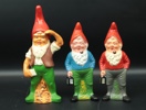 Tomtar, 3 st, keramik, bl.a Gräfenroda, 1900-tal.