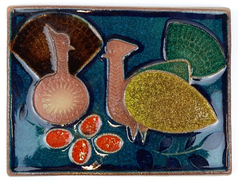 Väggplaklett, stengods, Söholm Stentöj, Bornholm, Danmark.