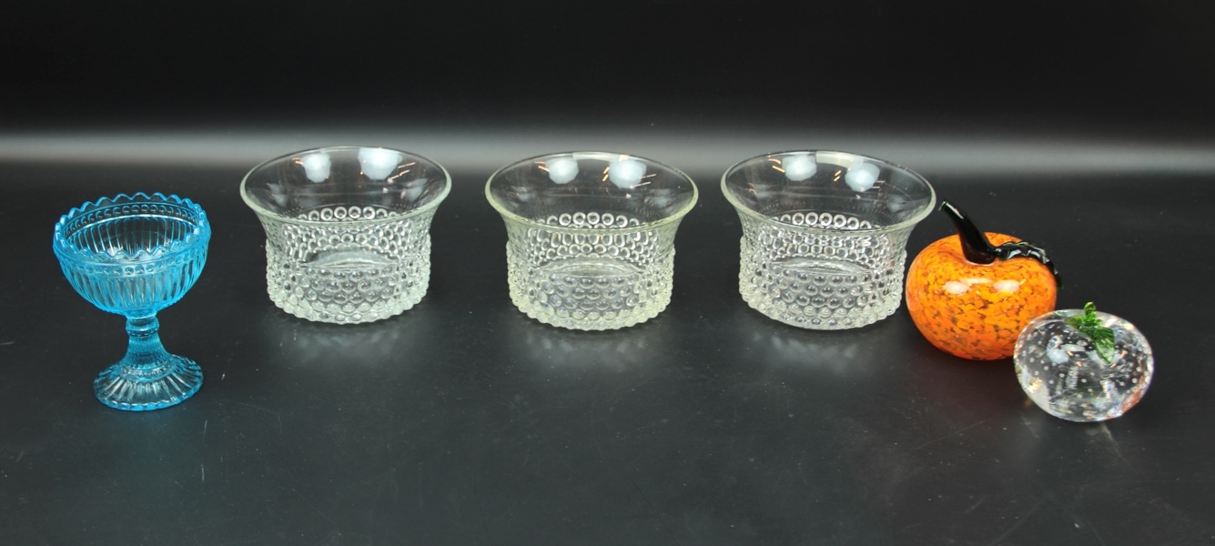 Skålar m.m, 6 delar, glas, bl a Marimekko, Iittala.