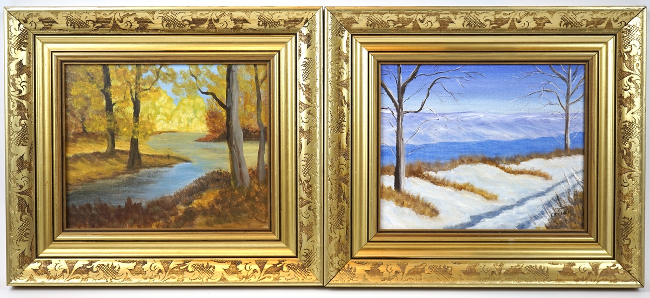 Einar Critén, olja på duk, 2 st, signerade.