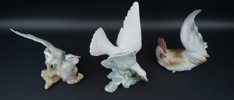 Figuriner, 3 st, porslin, bl.a NAO.