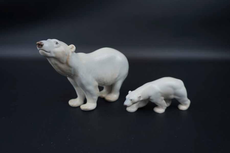 Niels Nielsen och Svend Jespersen, figuriner, 2 st, porslin, Bing & Grøndahl.