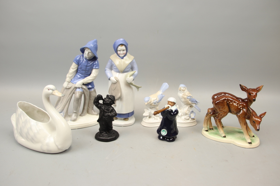 Figuriner, 8 st, bl.a Krukmakaren i Ystad och Zaphir.