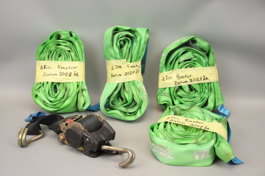 Rundslingor och spännrem, 5 delar, bl.a Xuli.