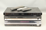 Dvd-spelare, 3 st, med fjärrkontroller, Philips, Samsung, Sony.