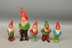 Tomtar, 5 st, keramik, 1900-tal.