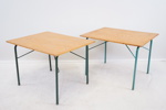 Bord, 2 st, trä/metall, 1900-talets andra hälft.